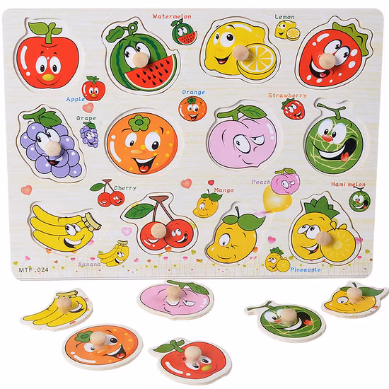 몬테소리 나무 퍼즐 손 잡아 보드 장난감 Tangram 퍼즐 아기 교육 장난감 만화 차량 동물 과일 3D 퍼즐