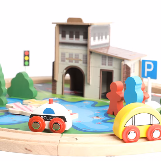 39PCS 나무 기차 트랙 유아 나무 기차 트랙에 대 한 나무 철도 세트